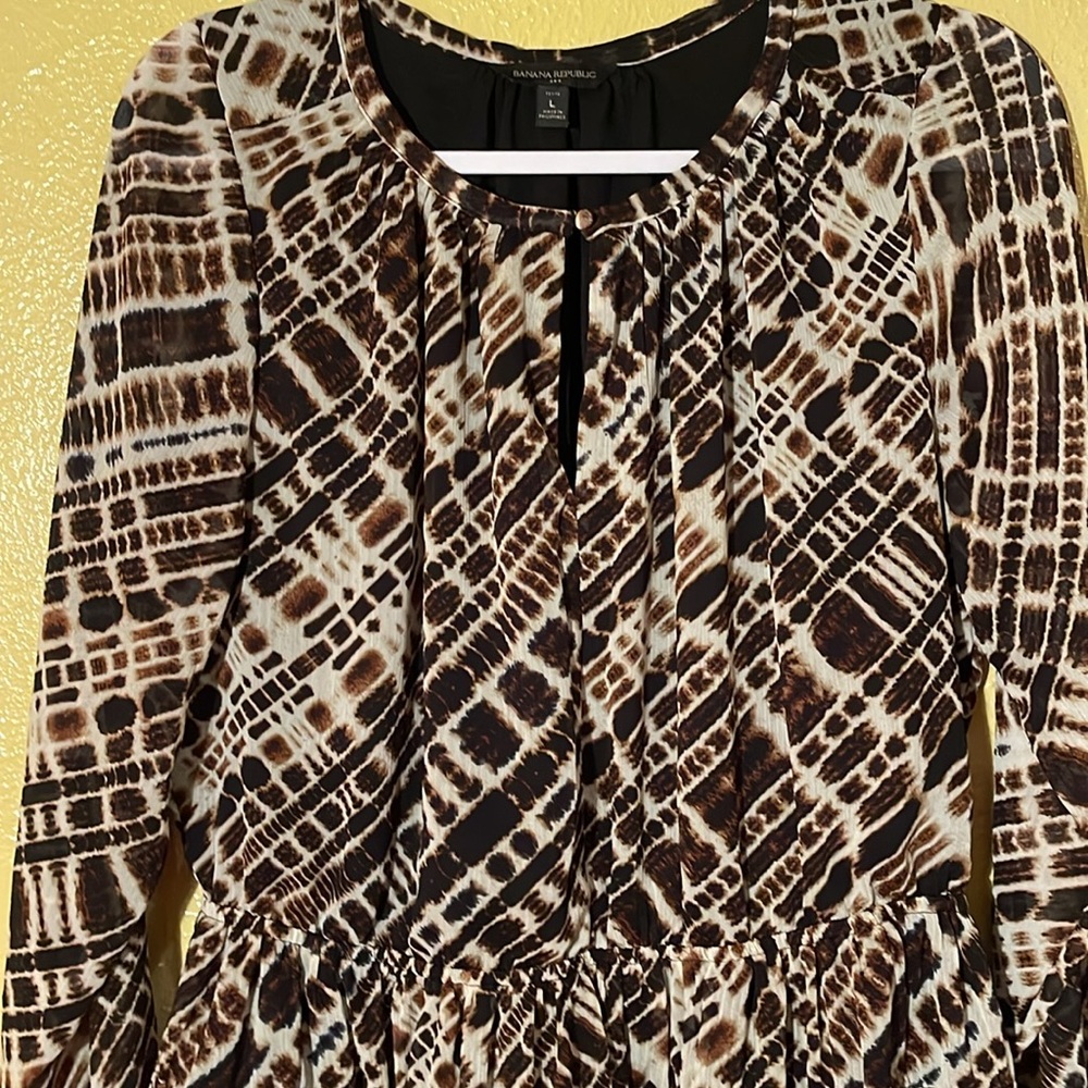 Stylish Brown Patterned Dress - image 6